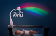 TOY FD RAINBOW COT MOBILE PINK