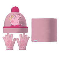 Set gorro+braga+guantes Peppa 