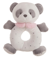 SONAJERO PELUCHE BABY PANDA ROSA 20 CM