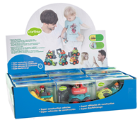 EXPOSITOR VEHICULOS CONSTRUCION CAJA PVC INDIVIDUAL 12UN