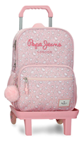 60722V1 MOCHILA ADAP. 40CM 2C. C/CARRO. MIA ROSA CLARO