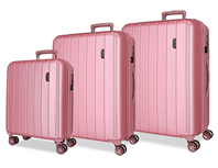 531846D SET/3 TROLLEY ABS 55-68-78CM. C/EXP. 4R. WOOD ROSA