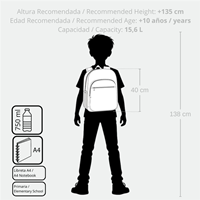 32822T1 MOCHILA ADAP. 40CM. C/CARRO. OFFSIDE NEGRO